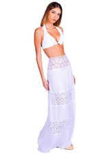 LACE CUT OUT SKIRT - WHITE
