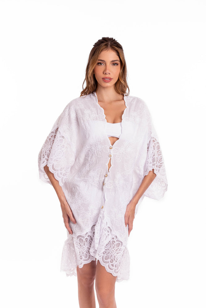 LACE KIMONO - WHITE