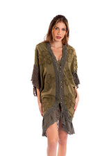 LACE KIMONO - SHINY CACTUS