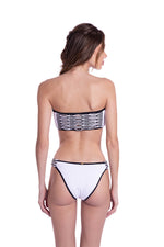 RIPPED BANDEAU REVERSIBLE - BLACK CUT-OUT & FRINGE