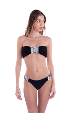 RIPPED BANDEAU REVERSIBLE - BLACK CUT-OUT & FRINGE