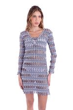 NATIVE TUNIC - INDIGO CUT-OUT & FRINGE