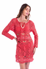 CROCHETED TUNIC - WATERMELON